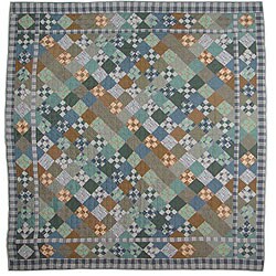 Chambray Nine Patch Queen-size Cotton Quilt