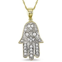 14k Gold 1/5ct TDW Diamond Hamsa Necklace (G-H, SI)