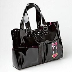 Rock N Mom's Sophie's Black Patent Carry-all Diaper Bag