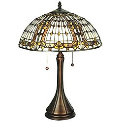 Meyda Tiffany-style Fleur De Lis Table Lamp