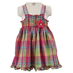 FINAL SALE Good Lad Infant Girl's Plaid Sundress and Bloomers