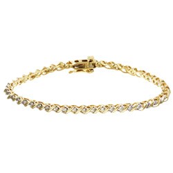 14k Yellow Gold 1/2ct TDW Diamond Tennis Bracelet (G-H, I2)