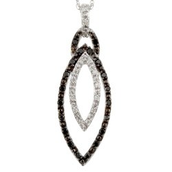 10k Gold 1/5ct TDW Black/ White Diamond Necklace (J, I2-I3)