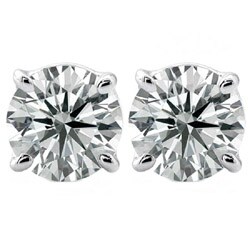 Platinum 2ct TDW IGL Certified Diamond Studs (H-I, SI1-SI2)