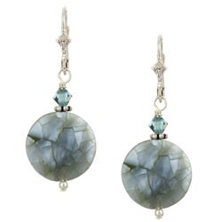 Charming Life Silver Grey Mother of Pearl Crackle Earrings