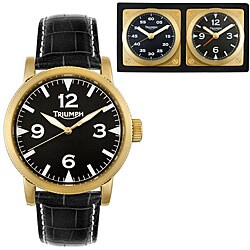 Triumph Motorcycles Men's Watch and Desk Clock Set