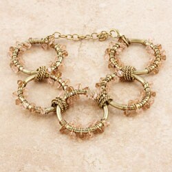 Chloe Wire-wrapped Glass Bead Circle Bracelet (India) | Overstock.com
