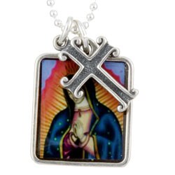 Charming life Sterling Silver Our Lady of Guadalupe Charm Necklace