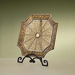 Etched Charger with Gold Highlights and Stand