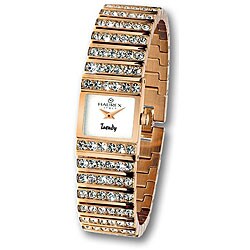 Haurex Italy Trendy Women's Rosetone Crystal Watch