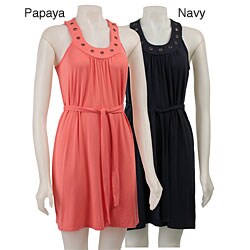 FINAL SALE Pathway Women's Grommet Embellished Neck Sleeveless Dress