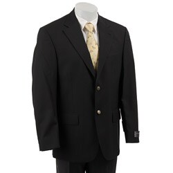 Oscar de la Renta Men's Black Wool 2-button Blazer