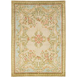 Hand-knotted Ivory Oriental Wool Rug (8' x 11'6)