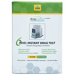 DrugConfirm Advanced Urine Drug Test for Cocaine, Marijuana, Opiates, Methamphetamines, Amphetamines, PCP