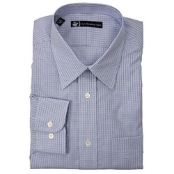 Hart Schaffner Marx Men's Blue Broadcloth Long-sleeve Shirt