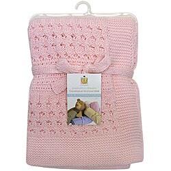 Piccolo Bambino Pink Cotton Knitted Baby Blanket