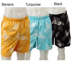 FINAL SALE Alex Cannon Men's Palm Leaf Pattern Swim Trunks
