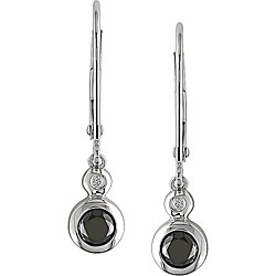 14k Gold 1/2ct TDW Black/ White Diamond Earrings (H-I, I1-I2)