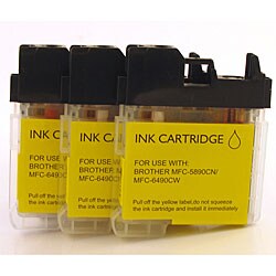 Brother LC-65Y Compatible Yellow Inkjet Cartridges (Pack of 3)