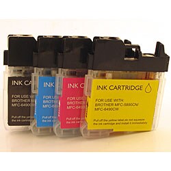 Brother LC-65 Compatible 4-color Inkjet Cartridges (Pack of 4)
