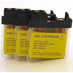 Brother LC-61 Compatible Yellow Inkjet Cartridges (Pack of 3)