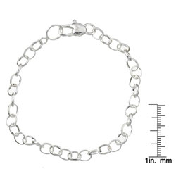 Sterling Silver 8-inch Sweetheart Charm Bracelet