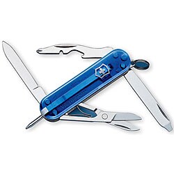 Swiss Army 'Manager' 10-tool Translucent Sapphire Pocket Knife