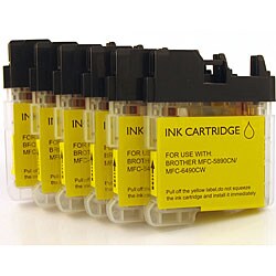 Brother LC-65 Yellow Compatible Inkjet Cartrides (Pack of 6)