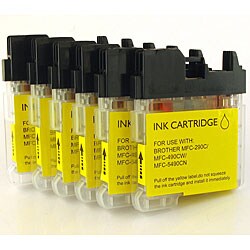 Brother LC-61 Compatible Yellow Inkjet Cartridges (Pack of 6)