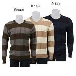 Oscar de la Renta Men's V-neck Cable Knit Sweater.