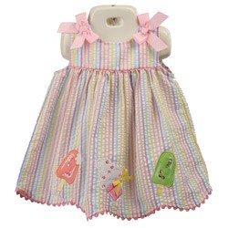 Rare Editions Infant Girl's 2-piece Ice Cream/ Stripe Set