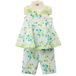 FINAL SALE Rare Editions Infant Girl's 2-piece Dot Tunic Top/ Pant Set