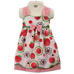 FINAL SALE Rare Editions Infant Girl's Strawberry Checked Dress