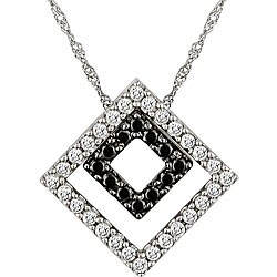 14k Gold 1/3ct TDW Black and White Diamond Necklace (G-H, I1)