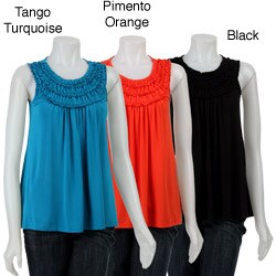 August Silk Women's Ruffle-neck Tank Top