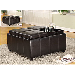 Espresso Storage Ottoman with Four Food Trays