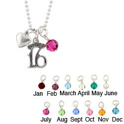 Charming Life Sterling Silver Sweet 16 Birthstone Necklace