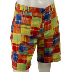 FINAL SALE Berle Men's Vintage Plaid Patchwork Flat-front Shorts