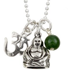 Charming Life Happy Buddha with Jade Charm Necklace