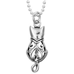 Charming Life Sterling Silver Fanciful Cat Charm Necklace