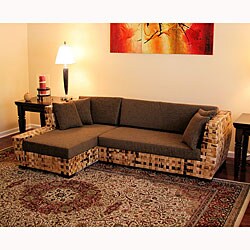 San Pedro Indoor Wicker Sectional Living Room Set
