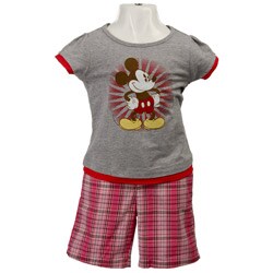 FINAL SALE Disney's Girl's Mickey Mouse 2-piece Shirt and Short Set