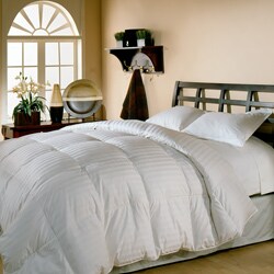 Oversize 500 Thread Count Damask Stripe White Down Comforter