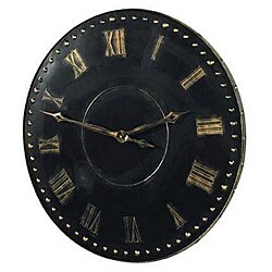 Black Metal Weathered Clock