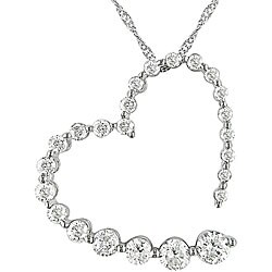 14k Gold 1/2ct TDW Diamond Heart Journey Necklace (H-I, I1-I2)
