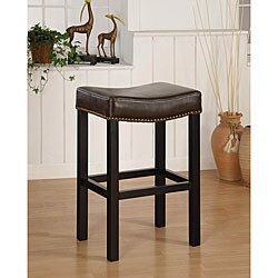 Tudor Nailhead Leather Barstool