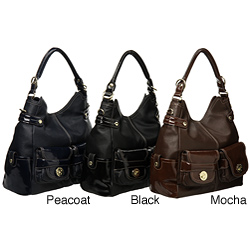London Fog 'Madeline' Pebbled PVC Hobo-style Bag