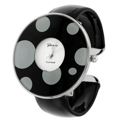Geneva Platinum Women's Polka Dot Cuff Watch