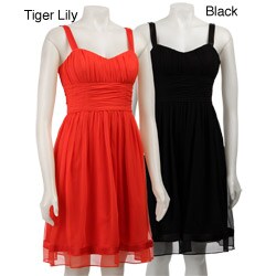 Tahari ASL Women's Ruched Chiffon Dress.