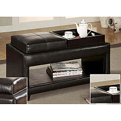 Vanity Storage Bench with Flip-top Tray with Open Storage Space